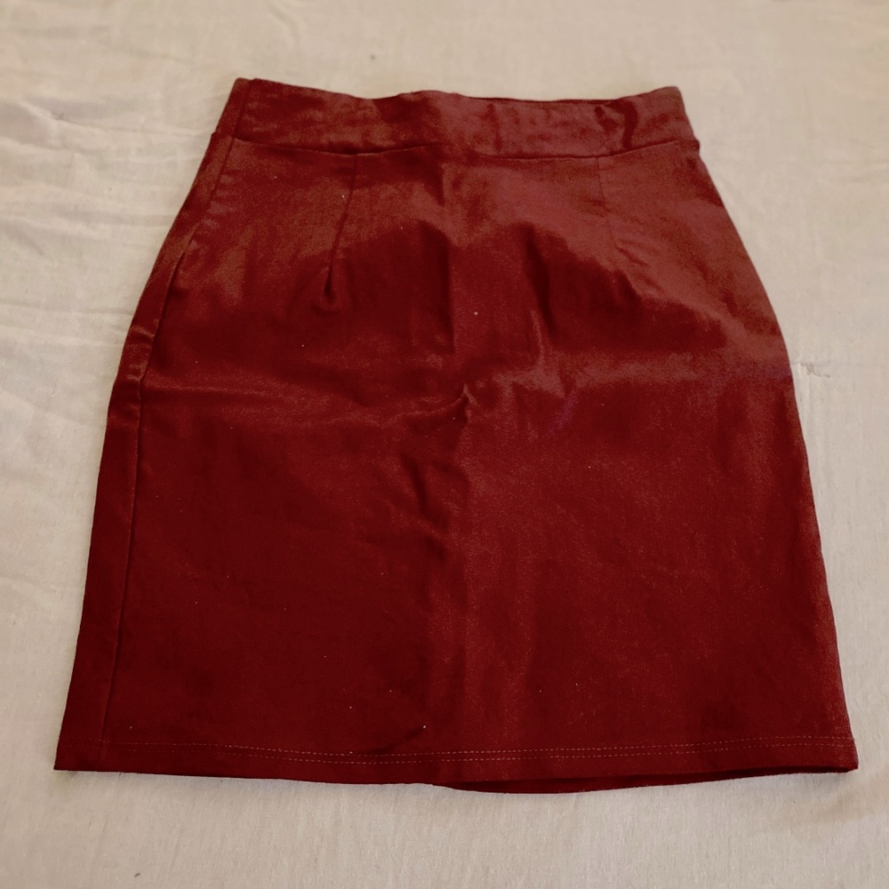 Vintage Red Pleather Mini Skirt